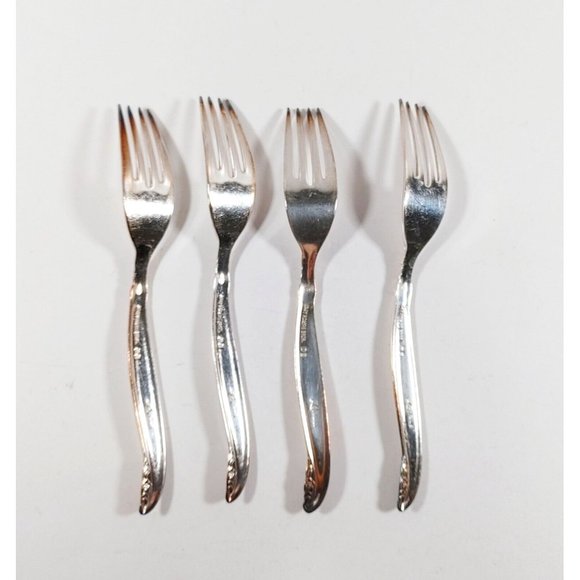 1847 Rogers Brothers Silverplate Leilani Dinner Forks Vintage 1961 Lot of 4 - Picture 2 of 4